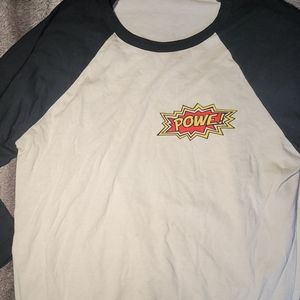 Powe snowboarding baseball tee
